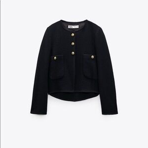 Zara Black Jacket with Gold Accents